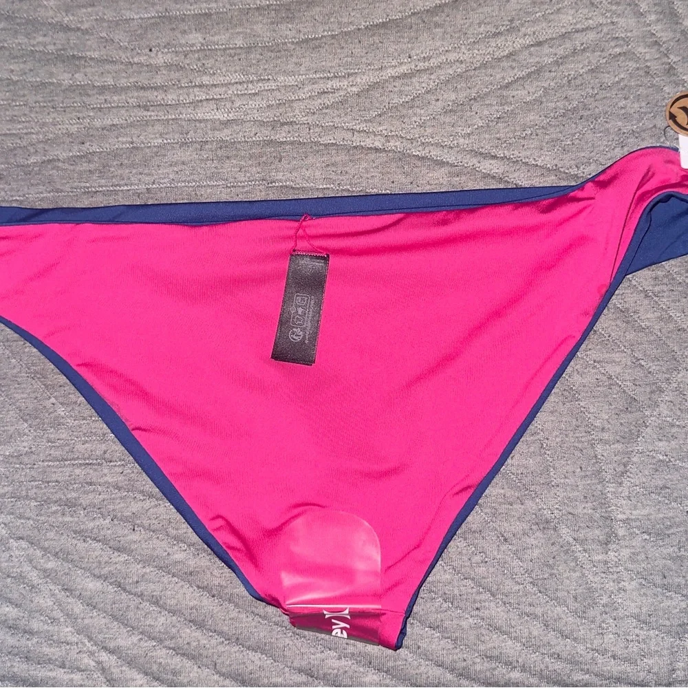 Hurley Blue and Pink Reversible Bikini Swim Bottom NWT XL